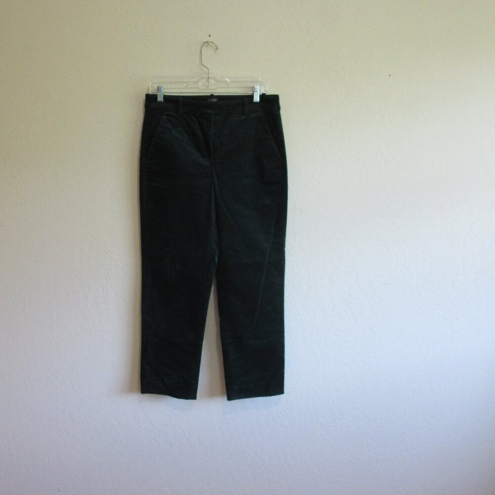 J. CREW Kallie Green Velour Stretch 8 Straight Leg Pants
